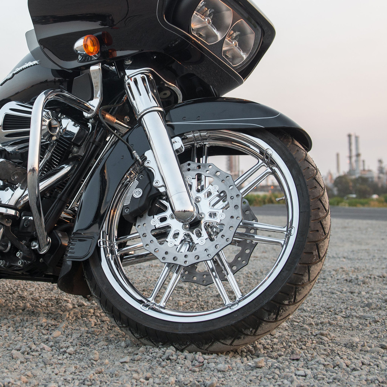 Arlen Ness #60-123 - 21" Fender Brackets, 14-up FLT Factory Fenders - Black / 14-23 FLT Arlen Ness Fork Legs
