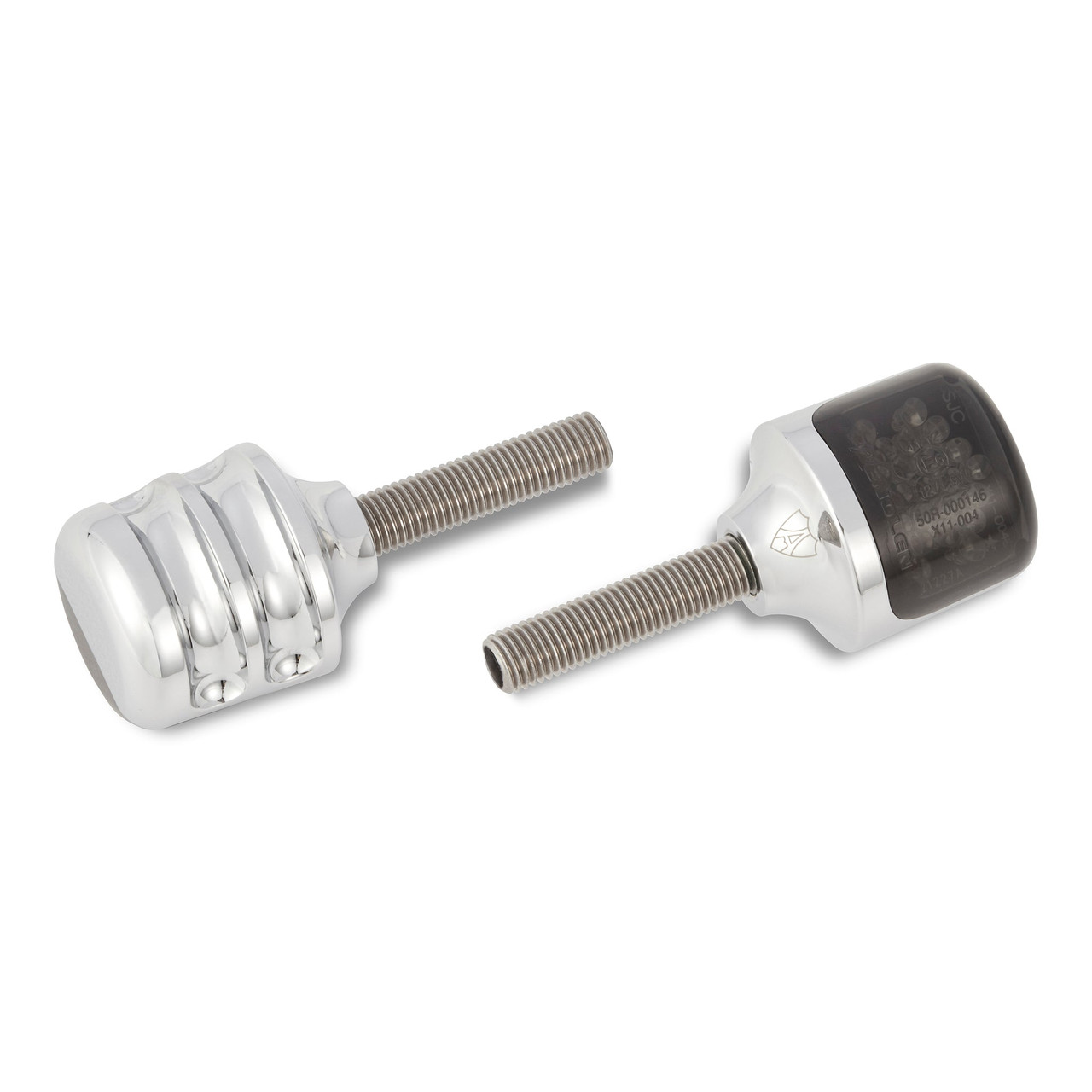 Arlen Ness #12-726 - 1" Fluted LED Indicator Lights, Chrome - Amber