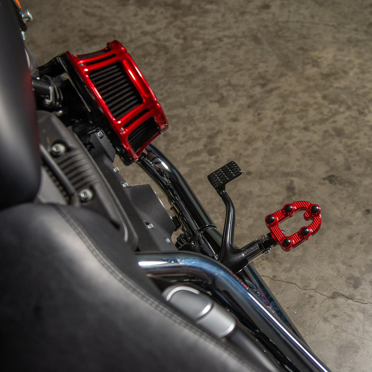 Arlen Ness #400-012 - Ness-MX Footpegs, Red - 18-up Softail Driver
