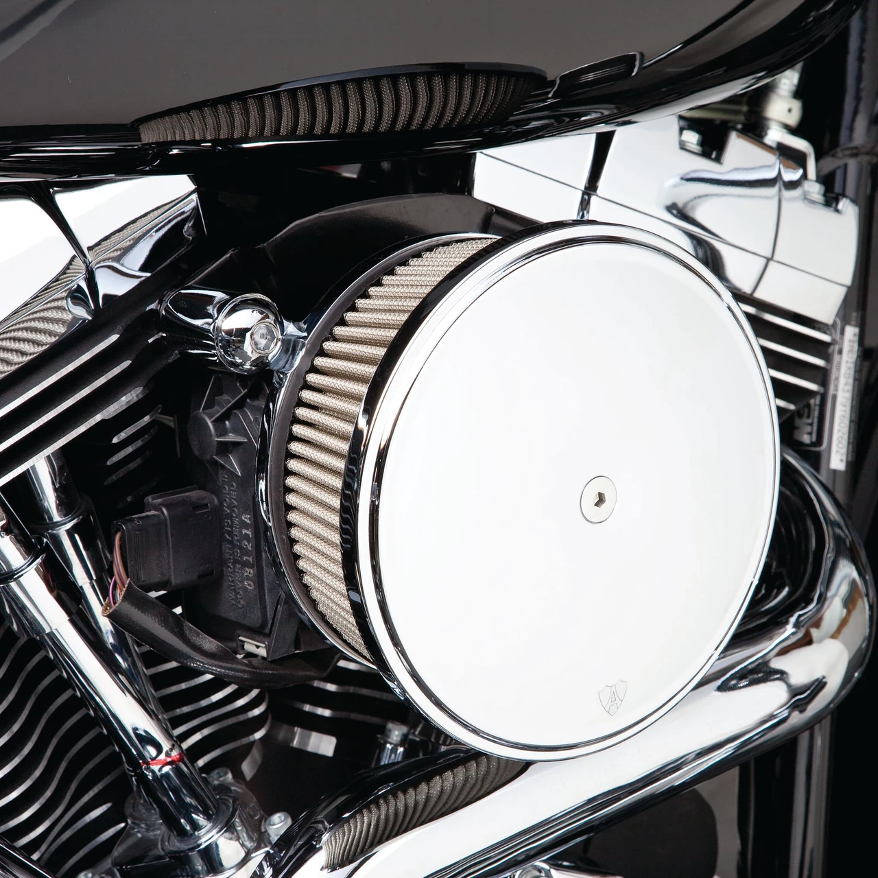 Arlen Ness #50-790 - Smooth Stage 2 Big Sucker™, Chrome - Chrome / Black cotton /Stainless steel jacket / 93-99 Evo