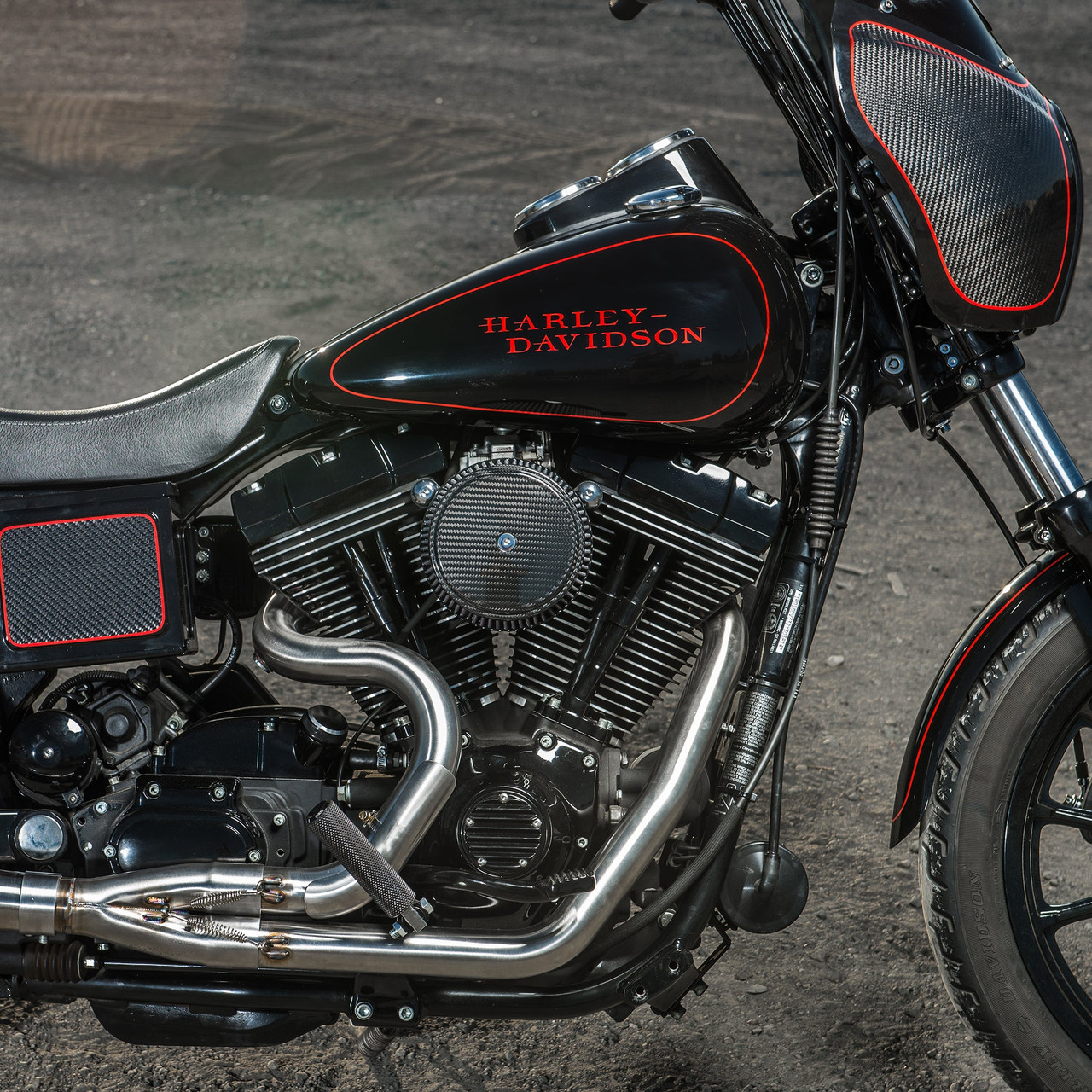 Arlen Ness #50-741 - Carbon Fiber Stage 1 Big Sucker™ - 99-17 Twin Cam (Exc. FBW) / Black cotton /Stainless steel jacket