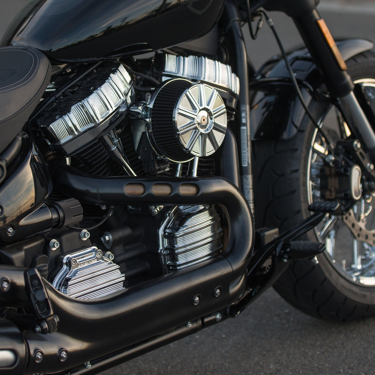 Arlen Ness #50-296 - 10-Gauge® Stage 1 Big Sucker™, Chrome - 99-17 Twin Cam (Exc. FBW) / Black cotton /Stainless steel jacket