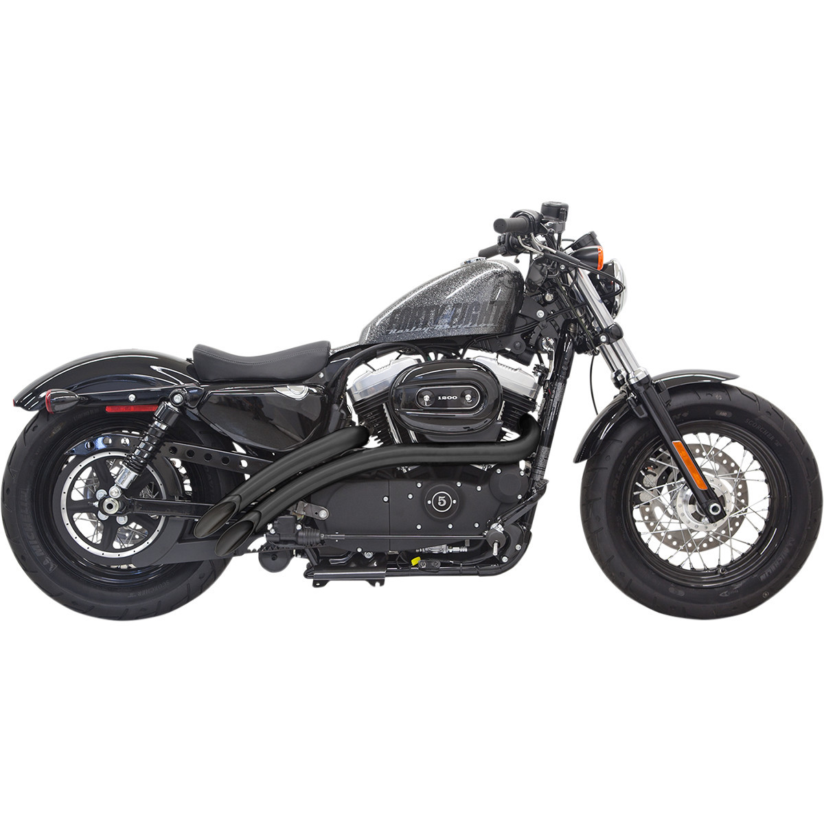 Bassani Xhaust #1X2FB - Radial Sweepers Exhaust System - Black - XL