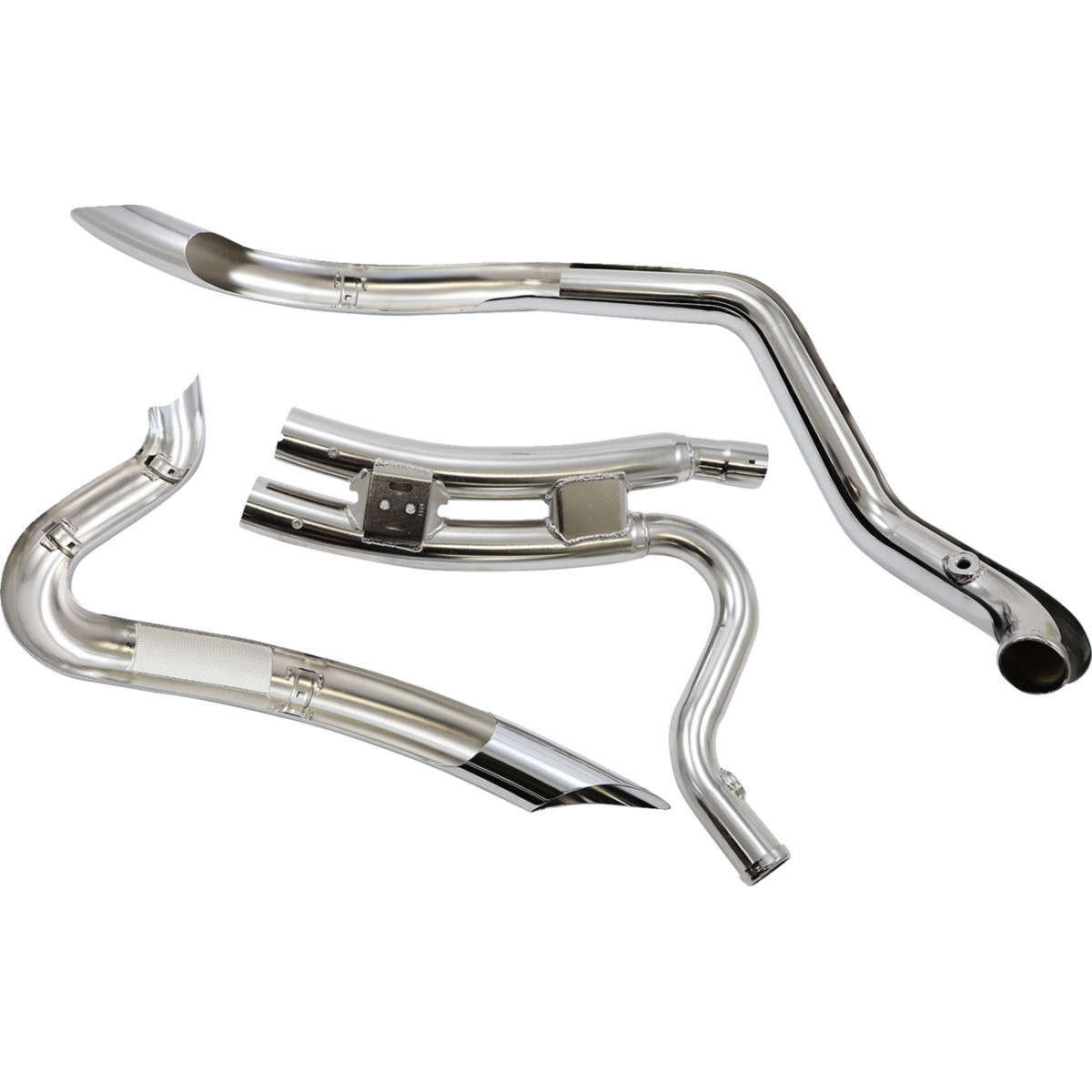 Cobra #6233 - Speedster Swept Short Exhaust - Chrome - '14-'20 XL