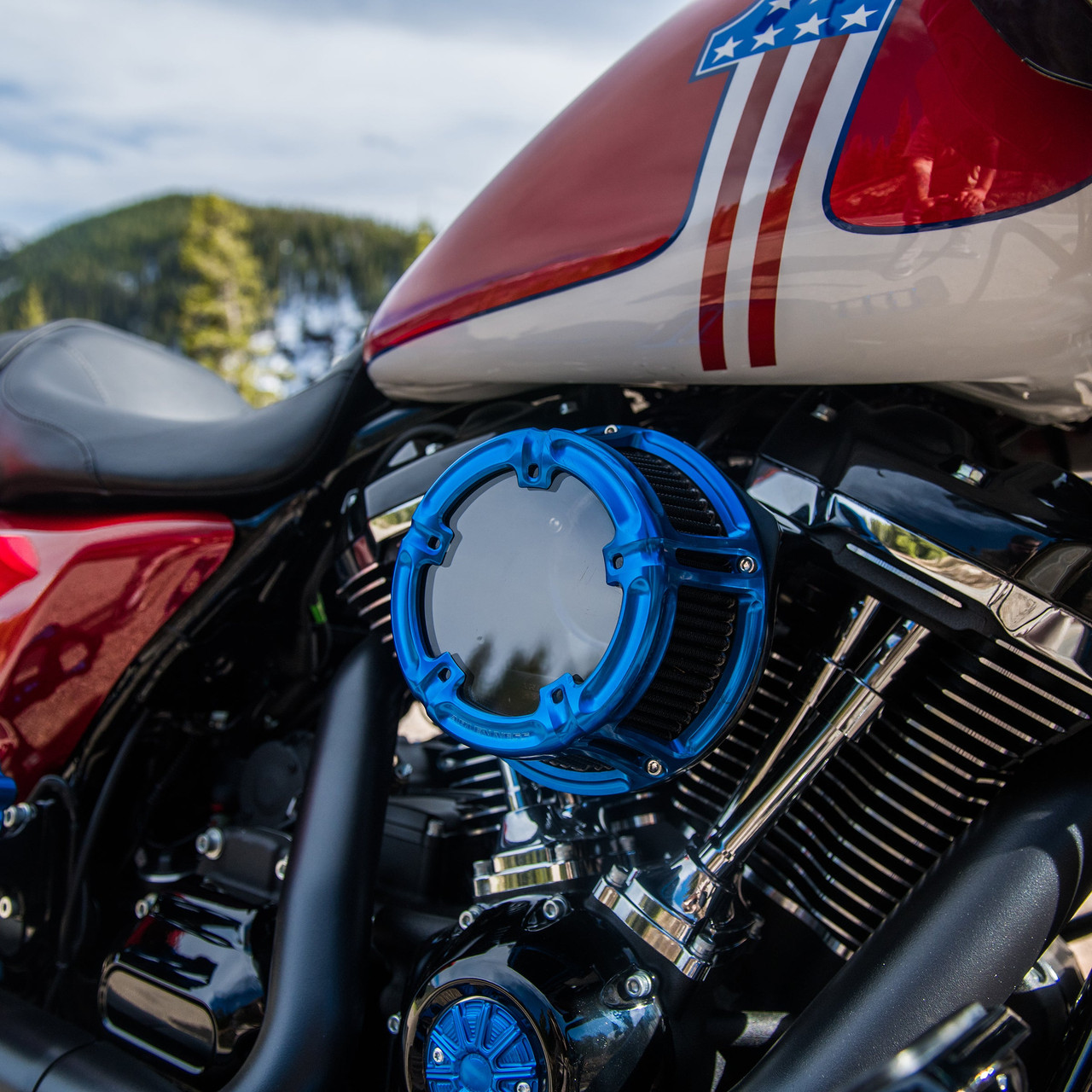 Arlen Ness #600-123 - Method® Air Cleaner, Blue - 22-up RH975 Nightster