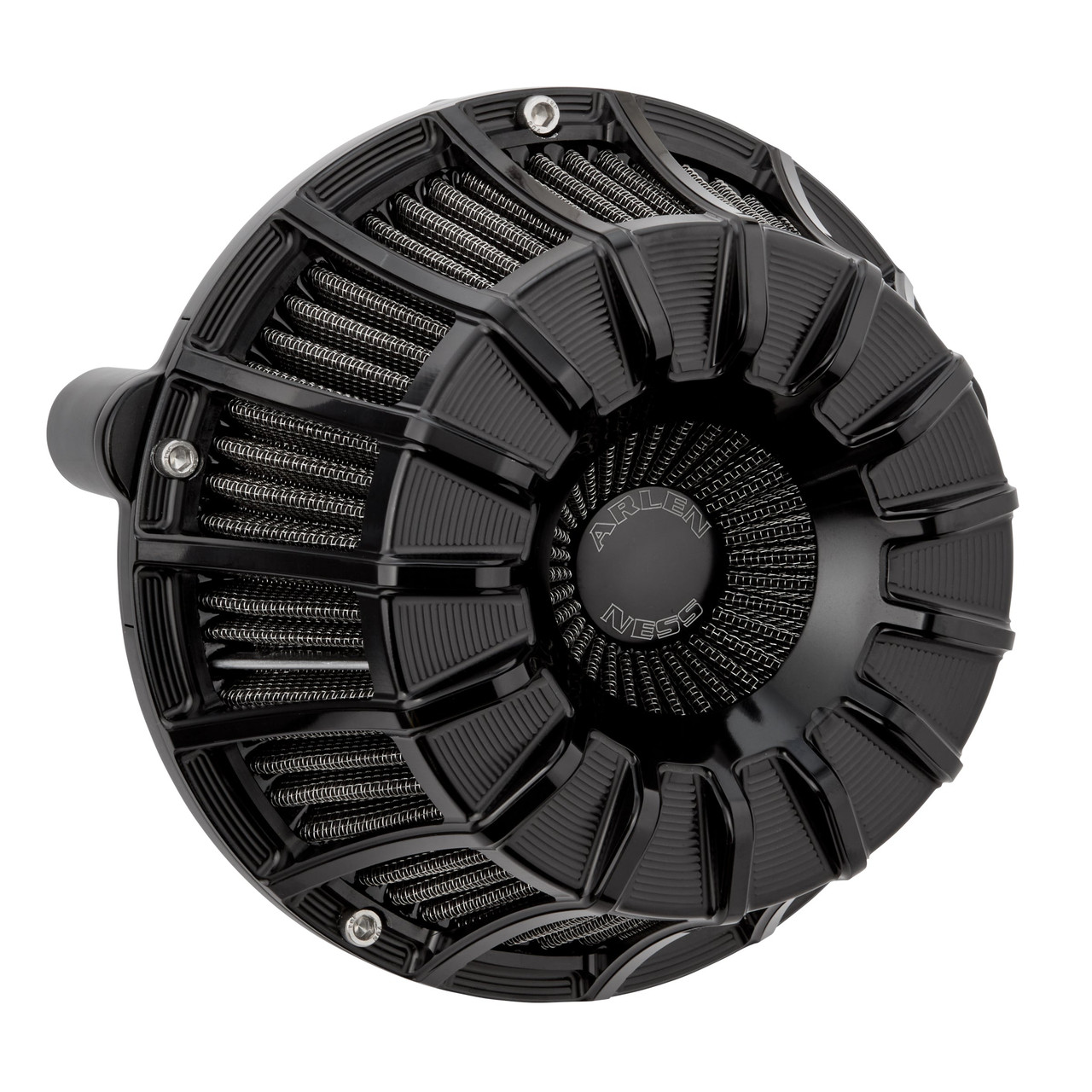 Arlen Ness #600-140 - 15-Spoke Inverted Series Air Cleaner, Black - 22-up RH975 models