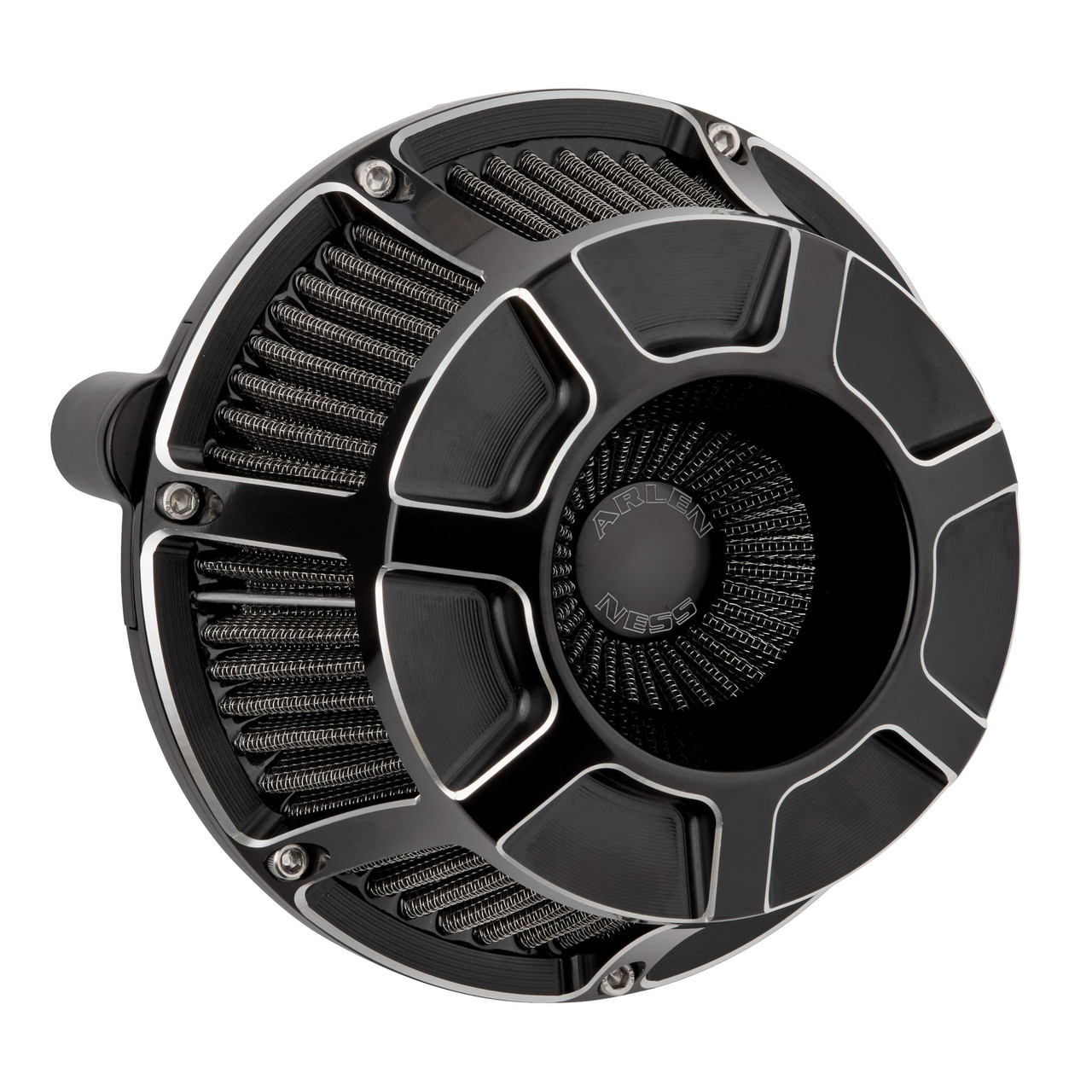 Arlen Ness #600-134 - Beveled® Inverted Series Air Cleaner, Black - 22-up RH975 models