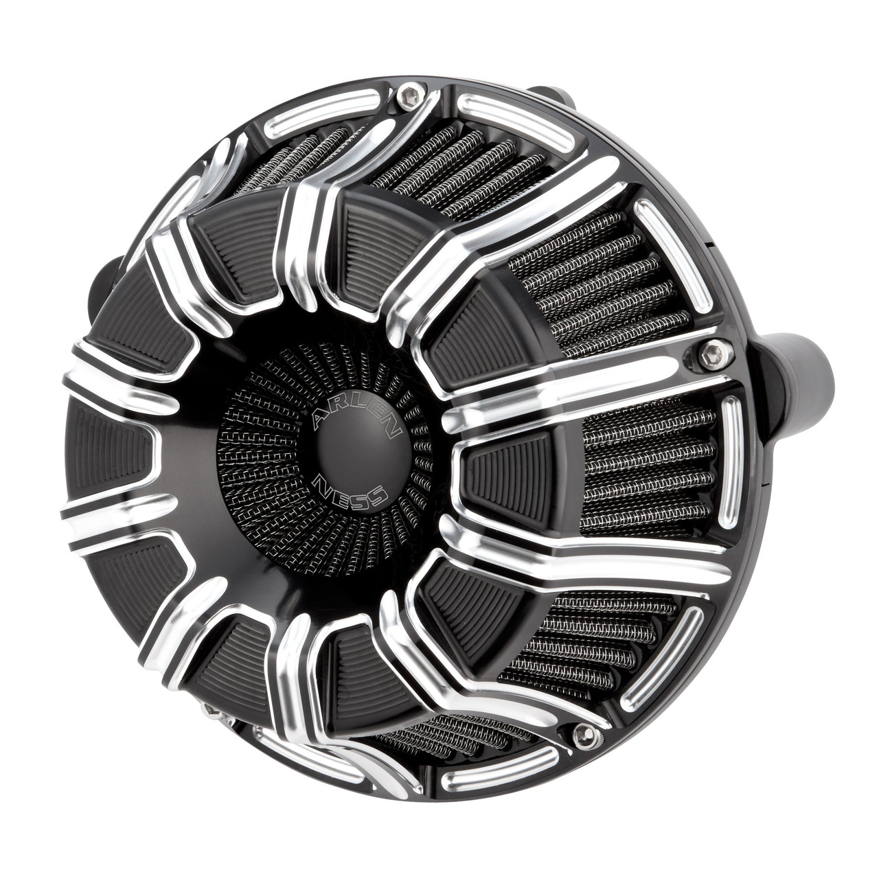Arlen Ness #600-129 - 10-Gauge® Inverted Series Air Cleaner, Black - 22-up RH975 models