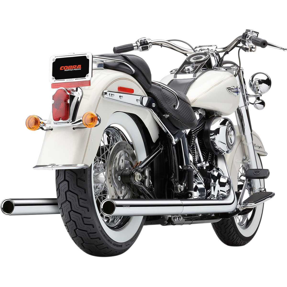 Cobra #6985 - True Dual Exhaust - Billet Tip - '07-'11 Softail