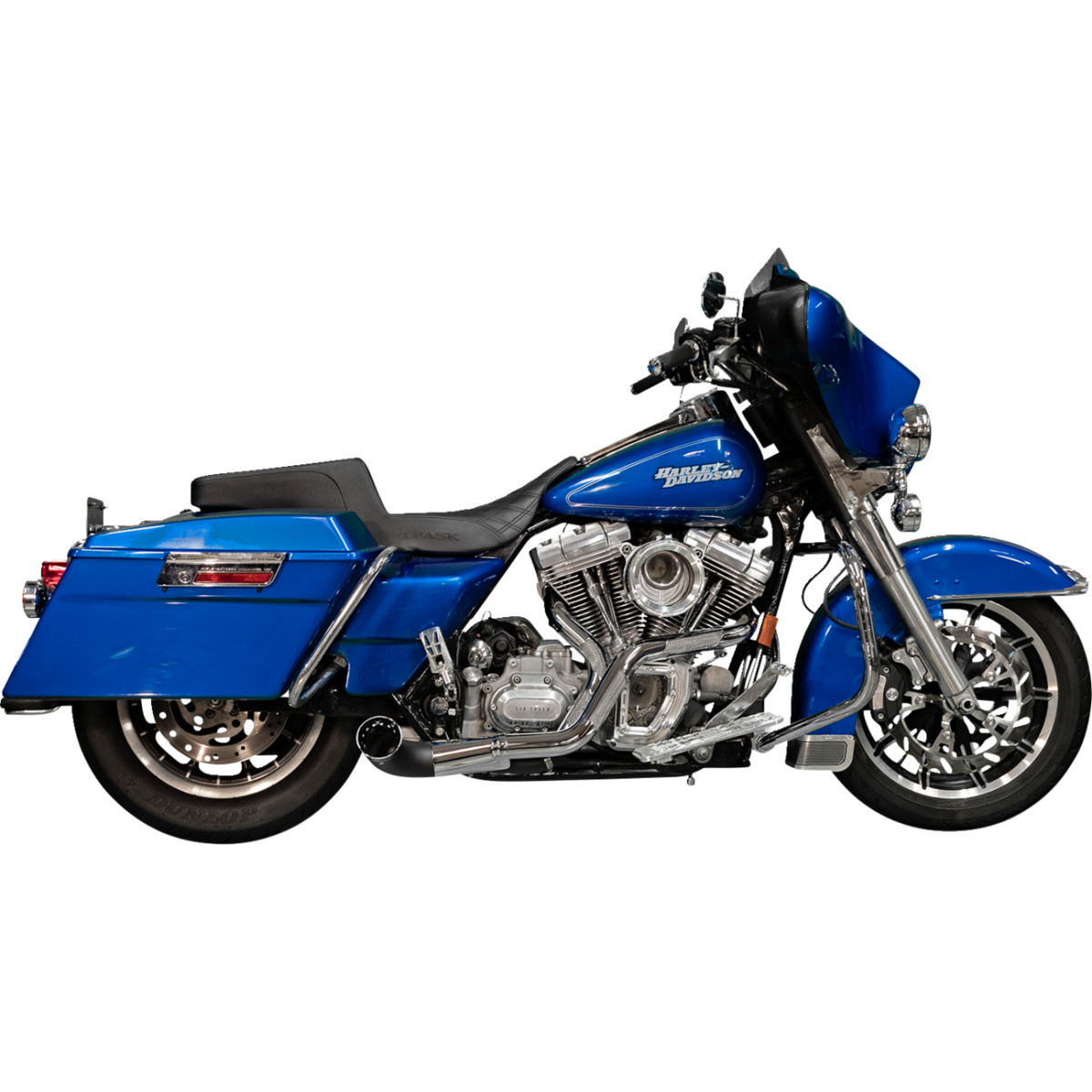 Trask #TM-5700CH - 2-into-1 Nasty Bastard Exhaust System - Chrome - '97-'16 FL