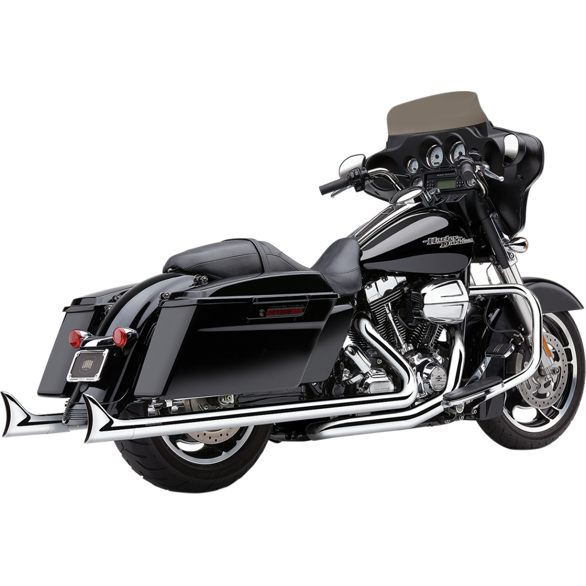 Cobra #6975 - Dual Speedster Exhaust - Chrome - Fishtail - '17-'19 Dresser
