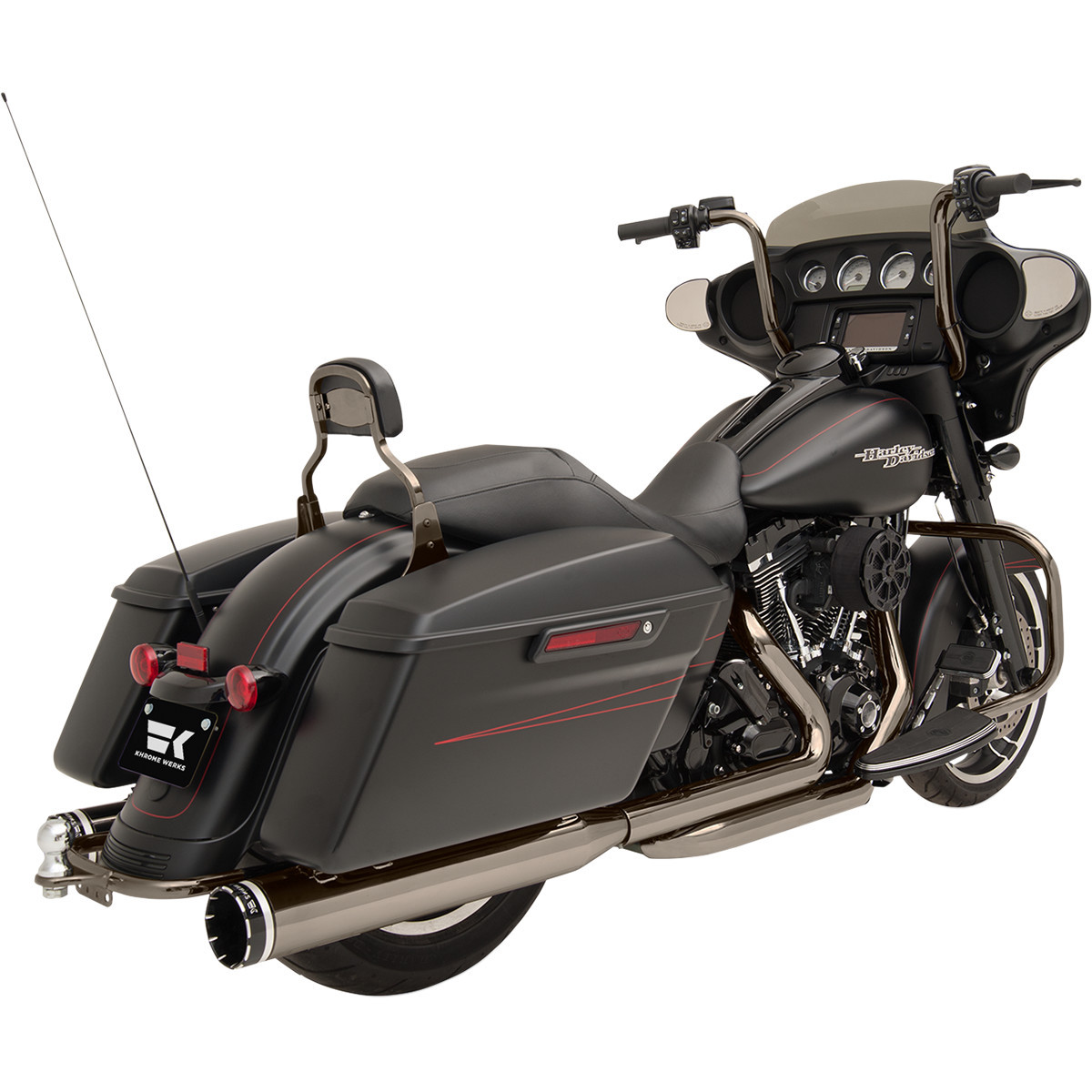 Khrome Werks #201830 - 2-into-2 Dominator Exhaust System - Eclipse® - '09-'16 FL - With 4-1/2" Muffler