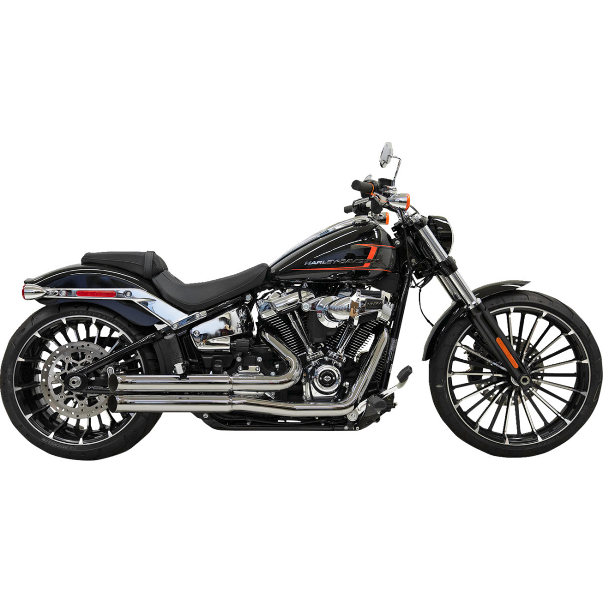 Bassani Xhaust #1S34D - Pro Street Exhaust - Chrome - Softail