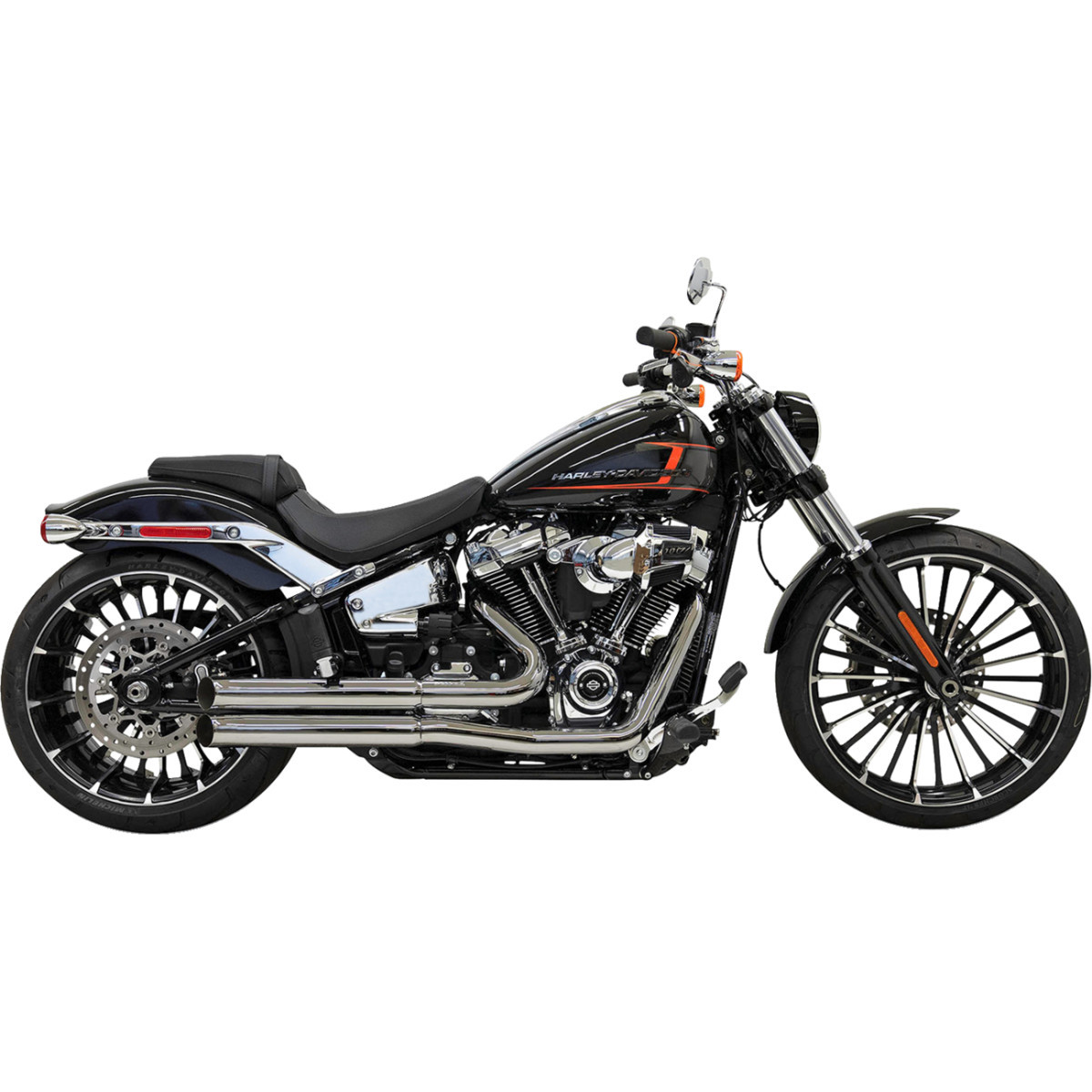 Bassani Xhaust #1S34D - Pro Street Exhaust - Chrome - Softail