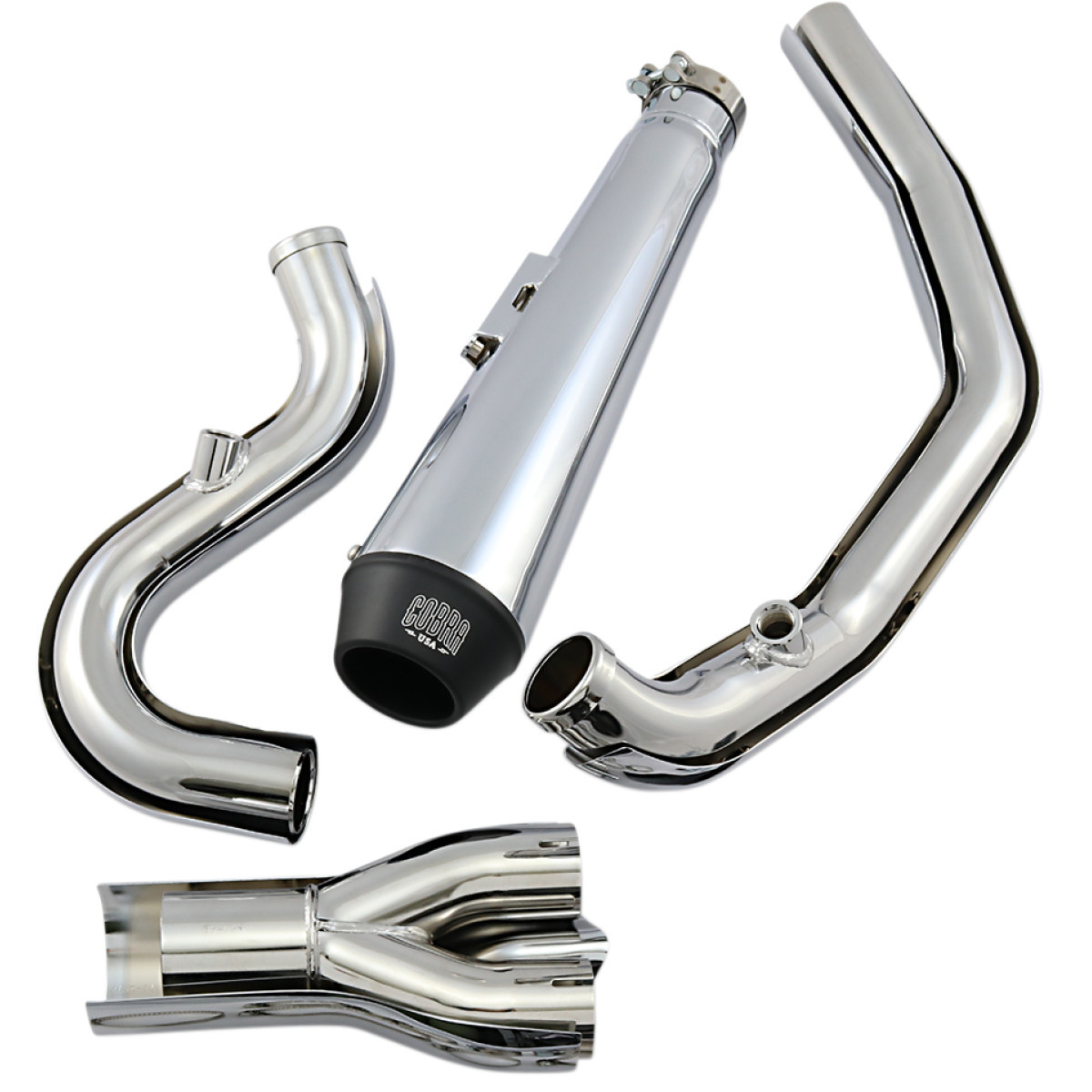 Cobra #6484 - El Diablo Exhaust - Chrome - '07-'11 Softail
