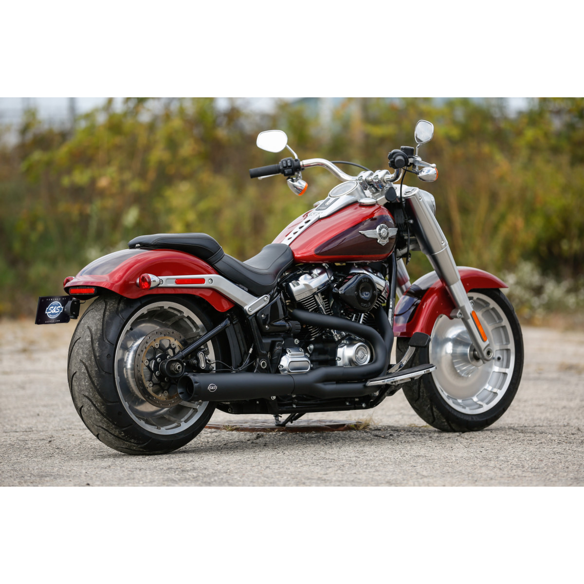 S&S Cycle #550-0857 - 2:1 Exhaust for M8 Softail - Black