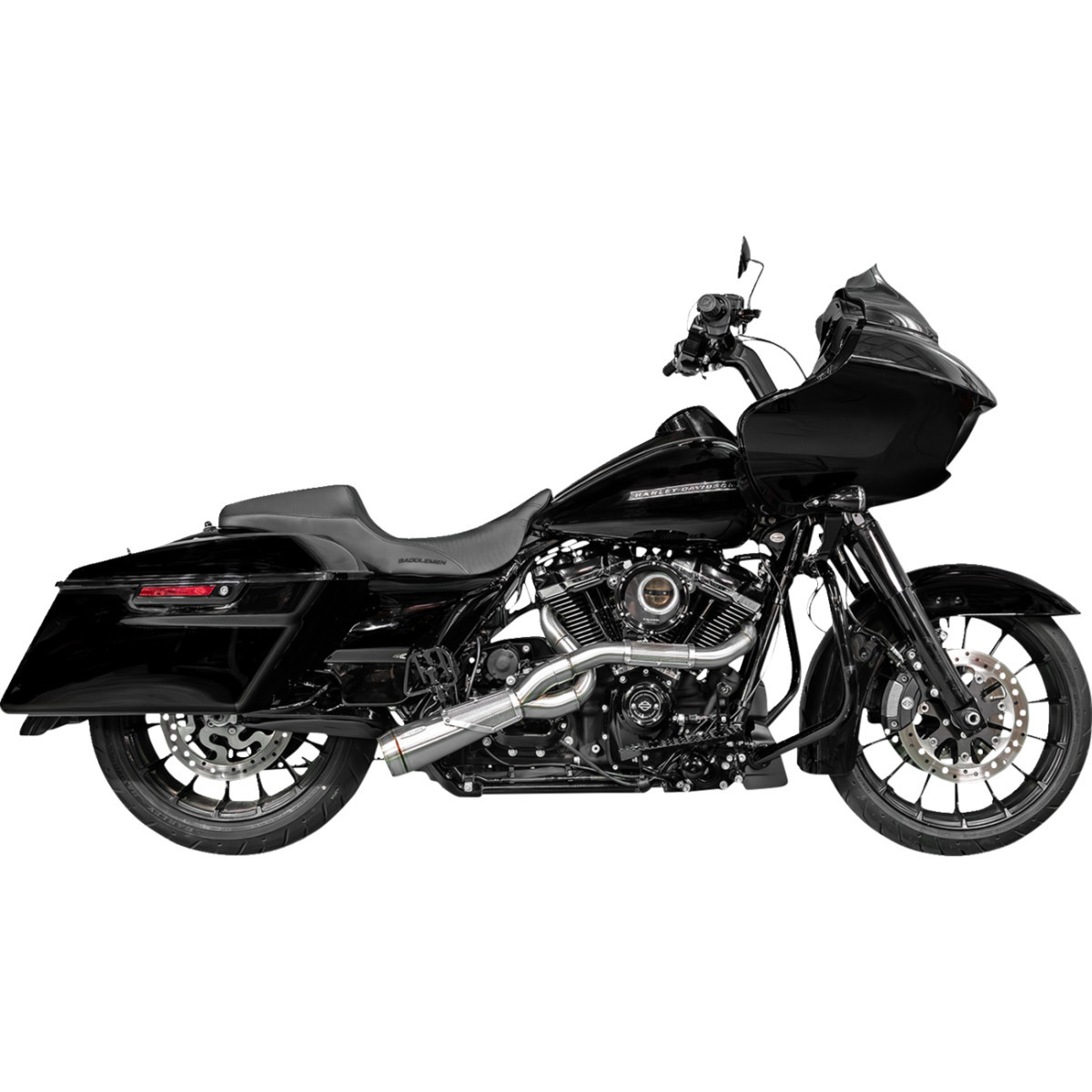 Trask #TM-5110 - 2-into-1 Big Sexy Exhaust System - Brushed Stainless Steel