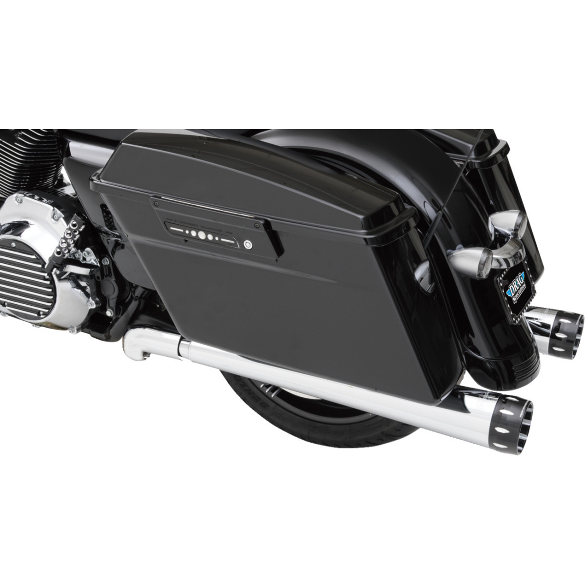 Bassani Xhaust #FLH-517L - Megaphone Slip-On Mufflers - Chrome/Polished - Tapered - Performance Baffle