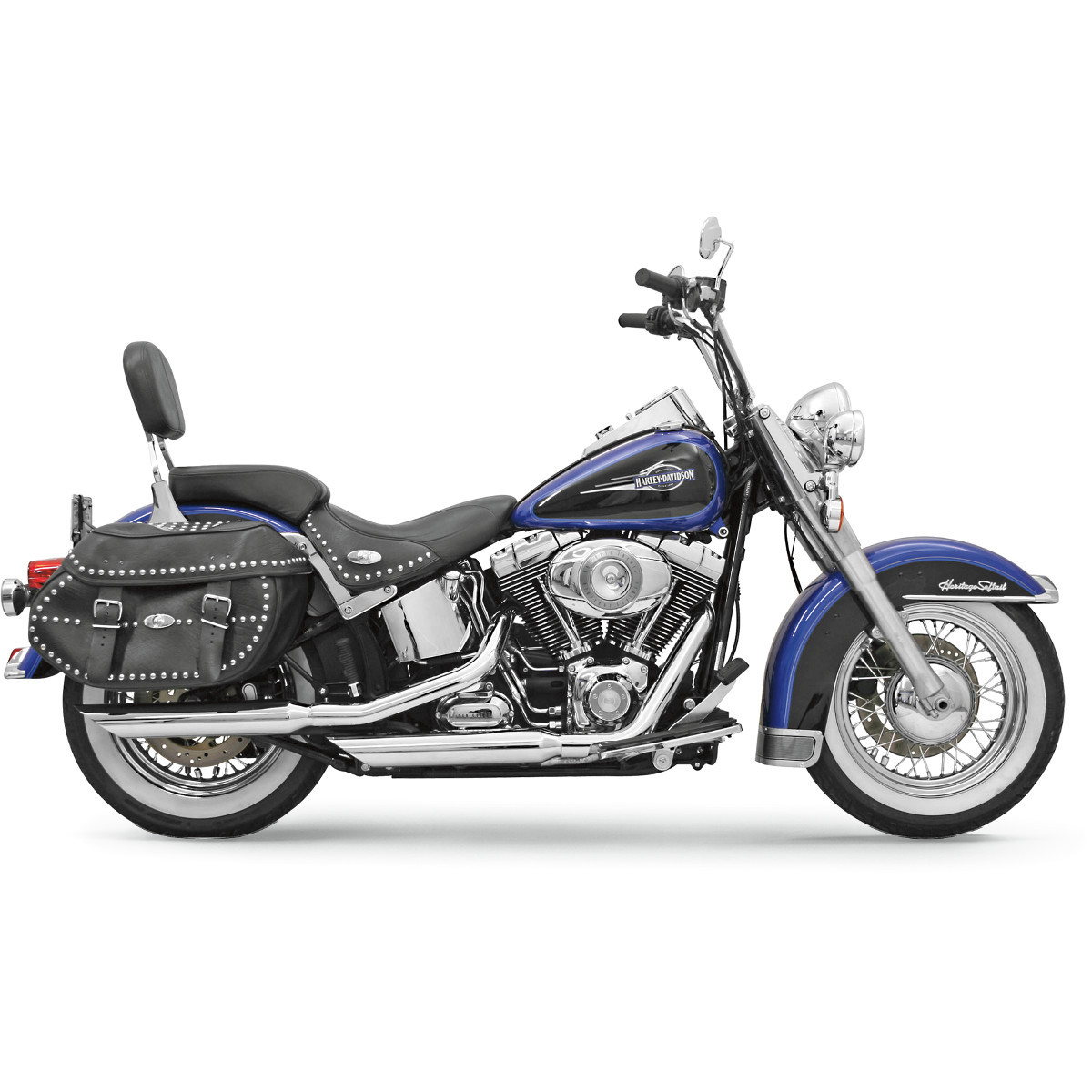 Bassani Xhaust #12117B - 3" Firepower Series Slip-On Mufflers - Chrome - Slash-Down - Softail '07-'17