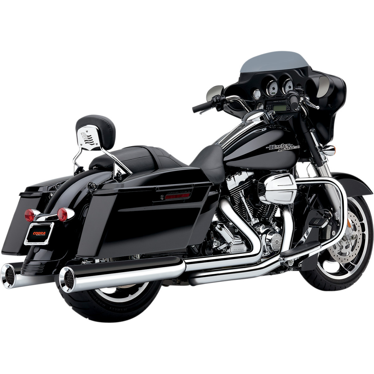 Cobra #6215 - Powr-Flo Slip-On Mufflers - Chrome - '95-'16 FL