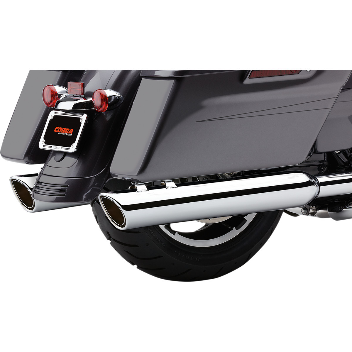 Cobra #6106 - 909 Twin Slip-On Mufflers - 4" - Chrome - '95-'16 Bagger