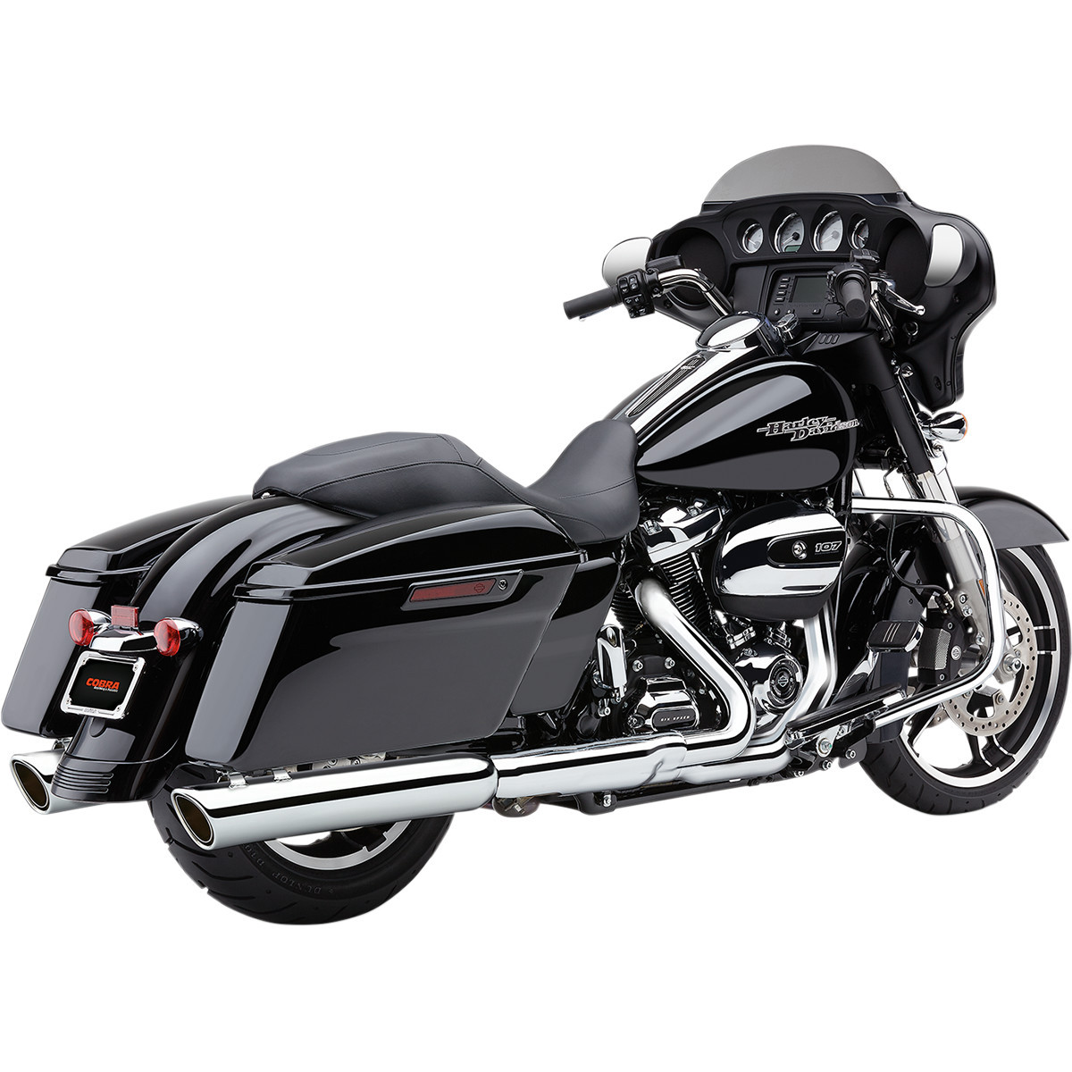 Cobra #6108 - 909 Twin Slip-On Mufflers - FL - Chrome