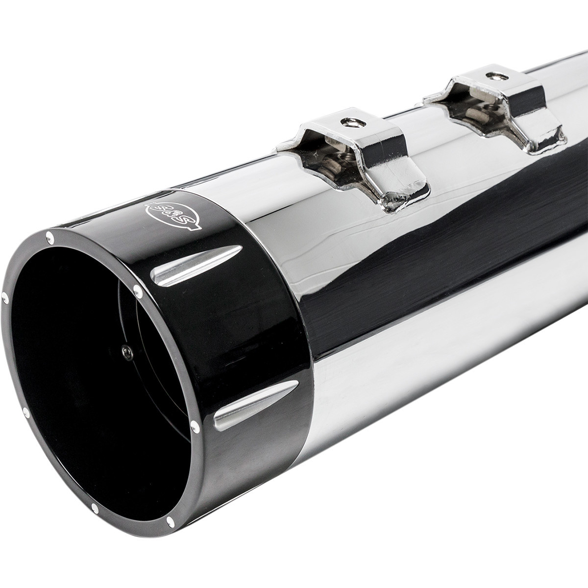 S&S Cycle #550-0668 - 4-1/2" MK45 Performance Mufflers - Black Tracer