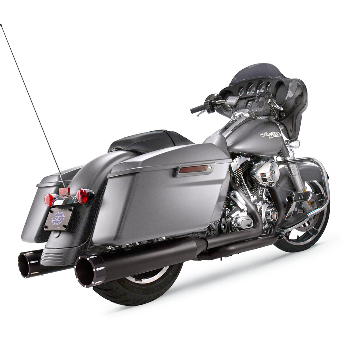 S&S Cycle #550-0670 - 4-1/2" MK45 Performance Mufflers - Black Tracer