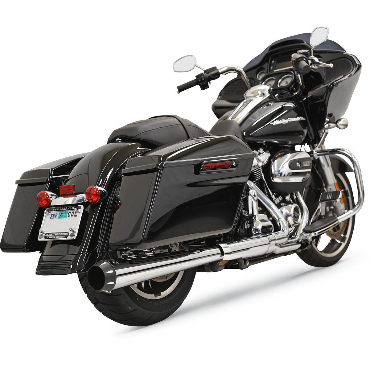 Bassani Xhaust #1F17R - 2-into-1 Crossover Eliminator with 4"DNT® Slip-On Muffler - Chrome - Megaphone