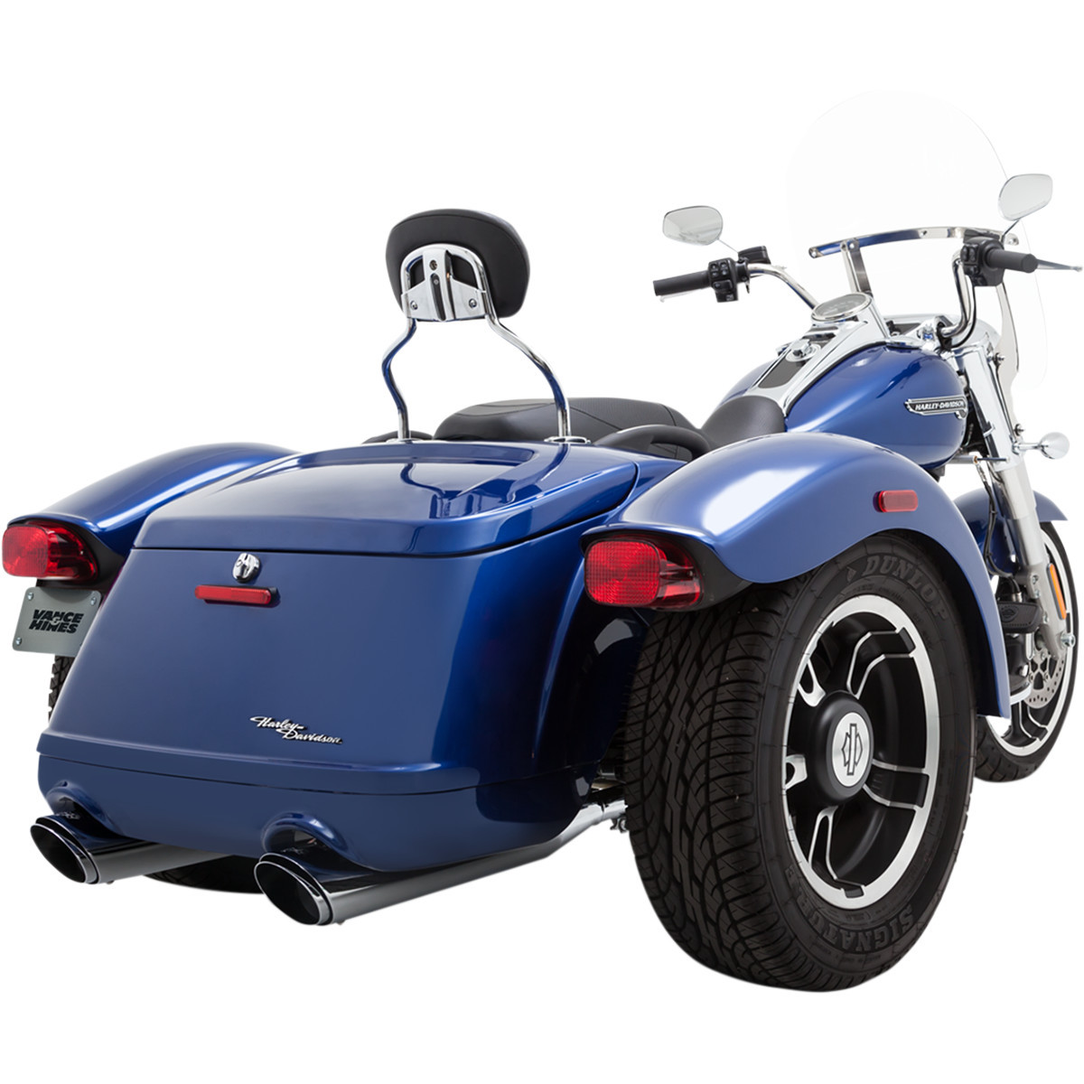 Vance & Hines #16798 - Twin Slash Slip-On Mufflers - Chrome - Freewheeler
