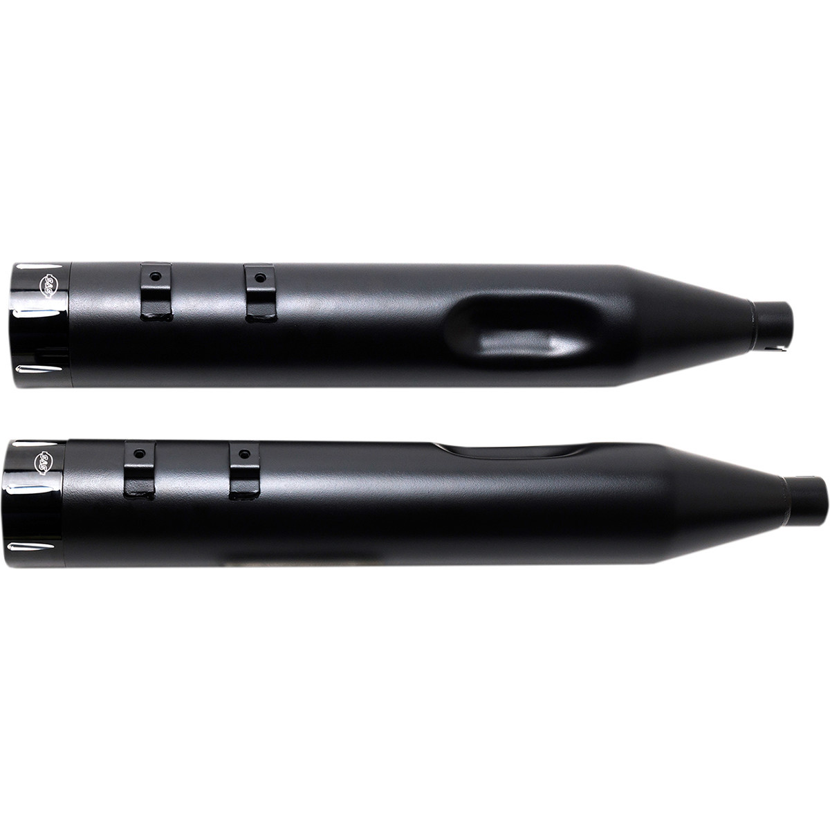 S&S Cycle #550-0625 - 4-1/2" MK45 Performance Mufflers - Black with Black Tracer