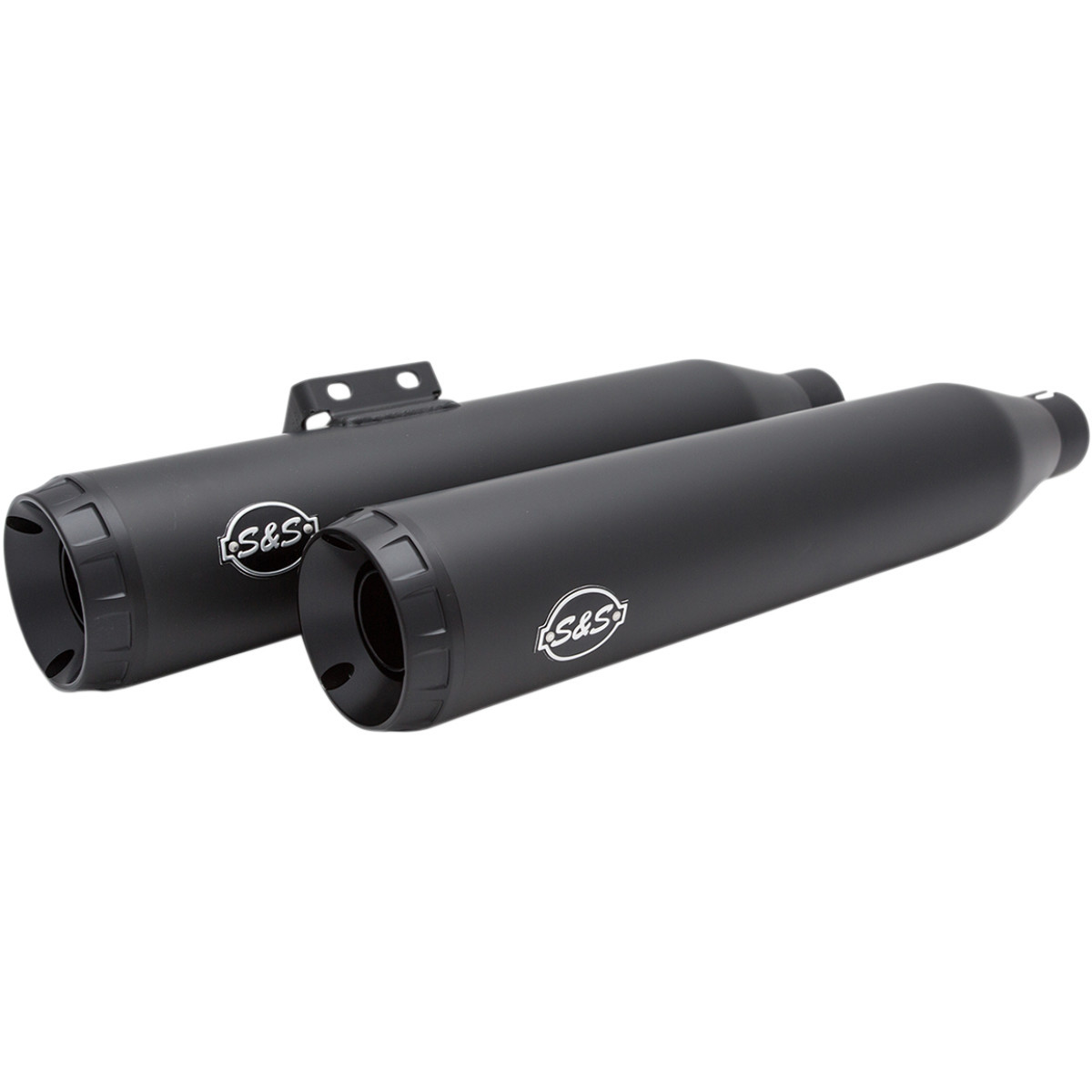 S&S Cycle #550-0737 - Grand National Slip-On Mufflers - Race - Black Ceramic - M8 Softail