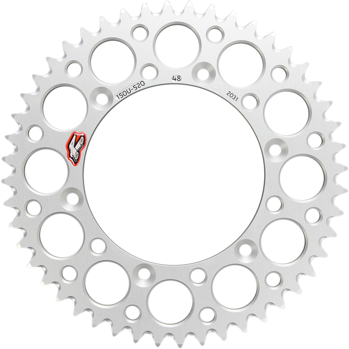 Renthal #150U-520-48GBSI - Rear Sprocket - Aluminum - 48 Tooth - Silver - Yamaha