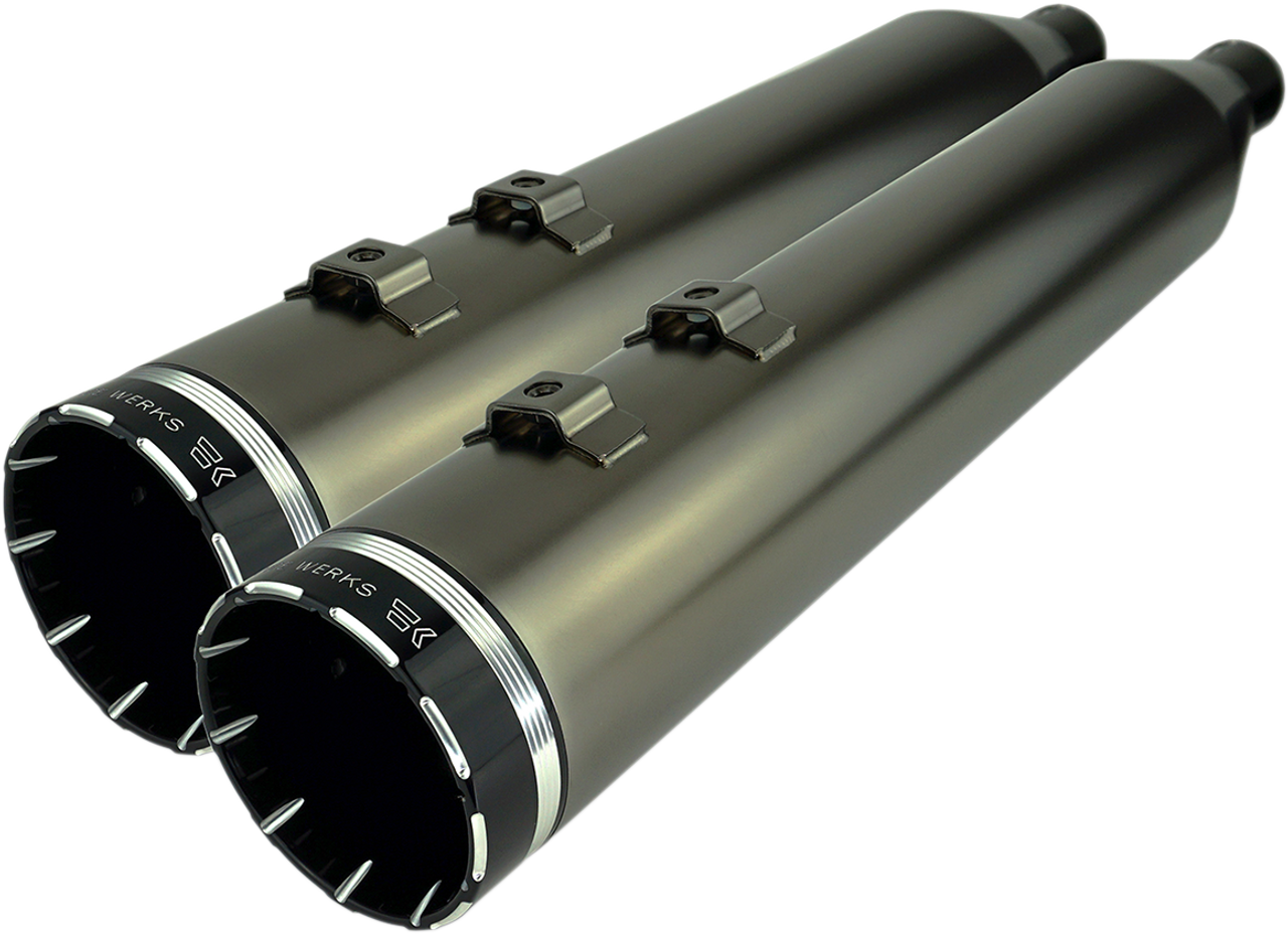 4.5" Mufflers for Touring - Smoked Khrome with Tracer