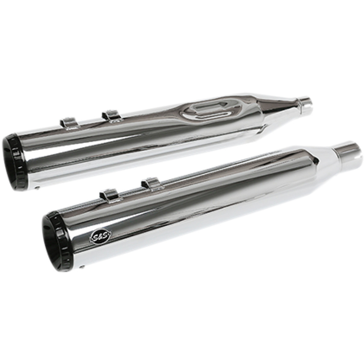 S&S Cycle #550-0991 - GNX Slip-On Mufflers - 4-1/2" - Chrome - M8 FL