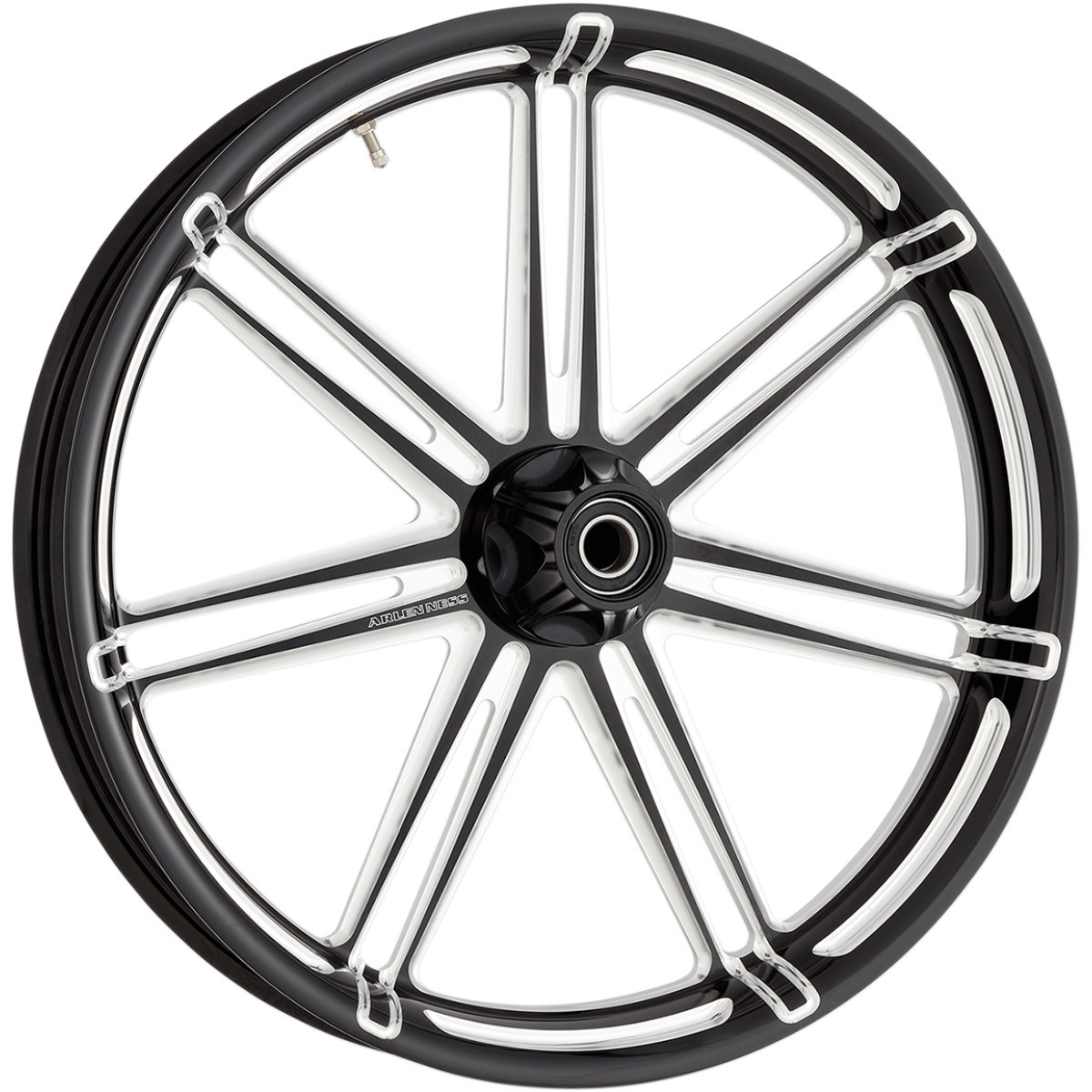 Arlen Ness #10301-204-6008 - Wheel - 7-Valve - Front - Dual Disc/With ABS - Black - 21x3.5