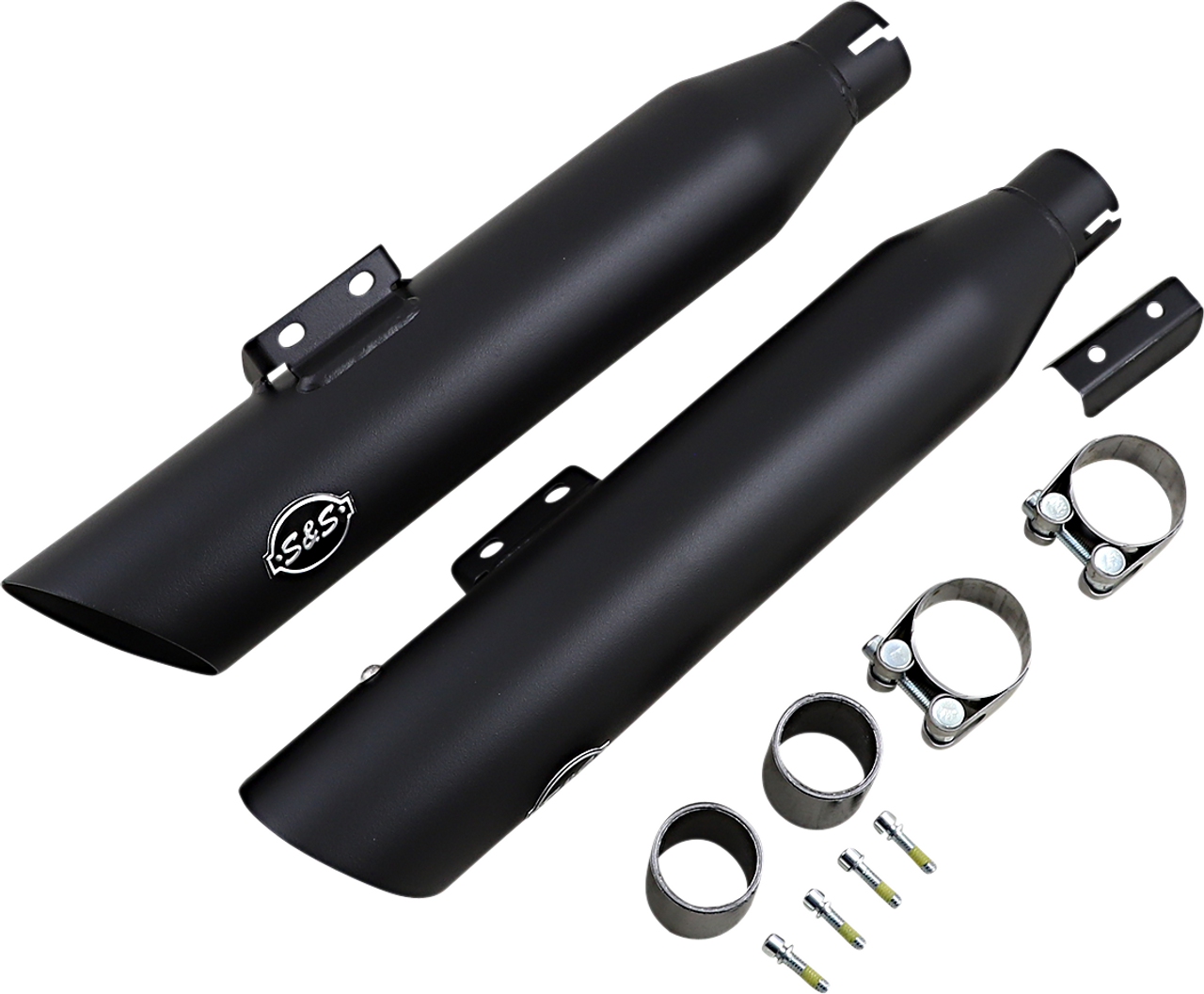S&S Cycle #550-0752B - Slash Cut Mufflers - 50 State - Black