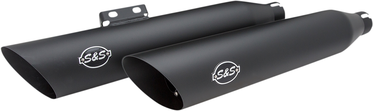 S&S Cycle #550-0752B - Slash Cut Mufflers - 50 State - Black