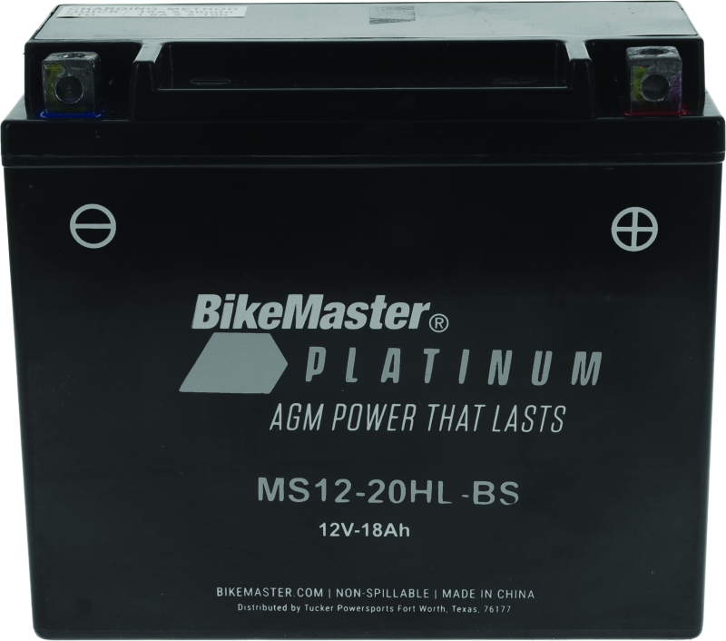 BikeMaster 780764 BikeMaster AGM Battery - MS12-20HL-BS
