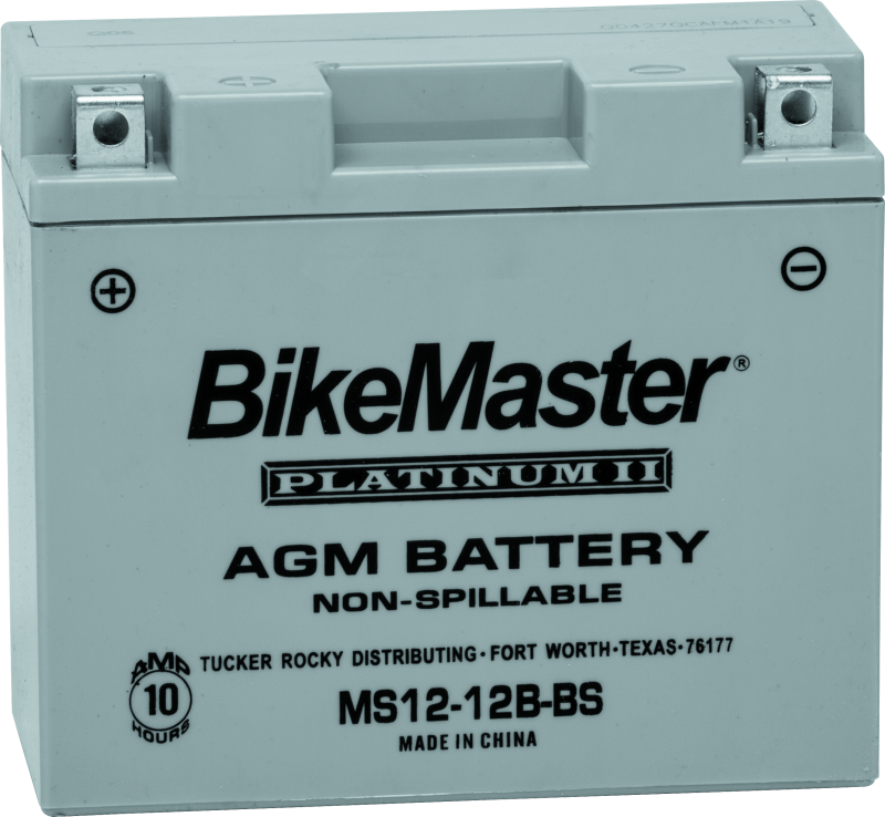 BikeMaster 780762 BikeMaster AGM Battery - MS12-12B-BS