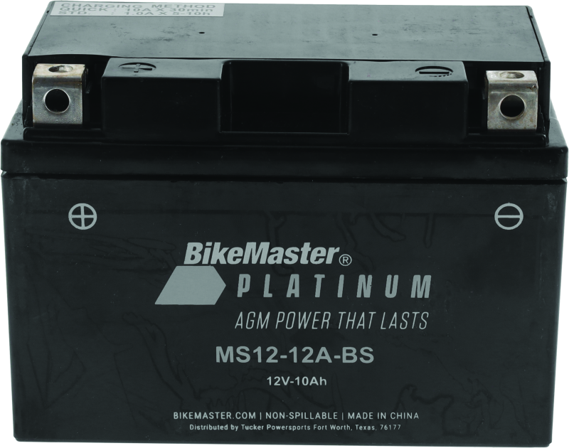 BikeMaster 780704 BikeMaster AGM Battery - MS12-12A-BS