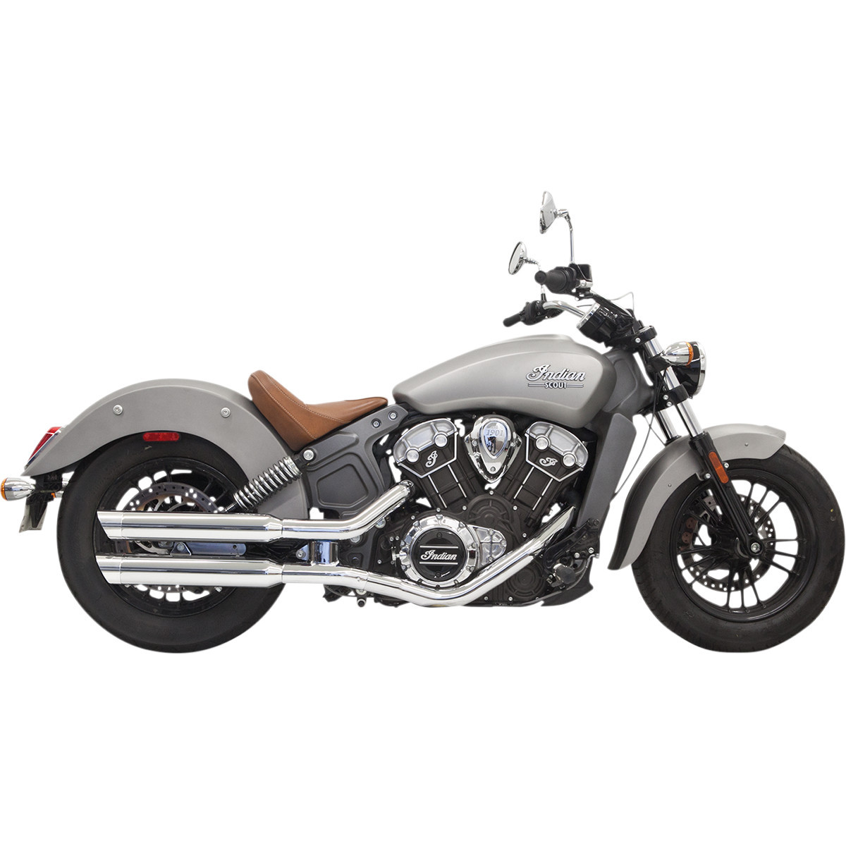 Bassani Xhaust #8S17SC - Classic Slip-On Mufflers - 3" - Chrome - Scout