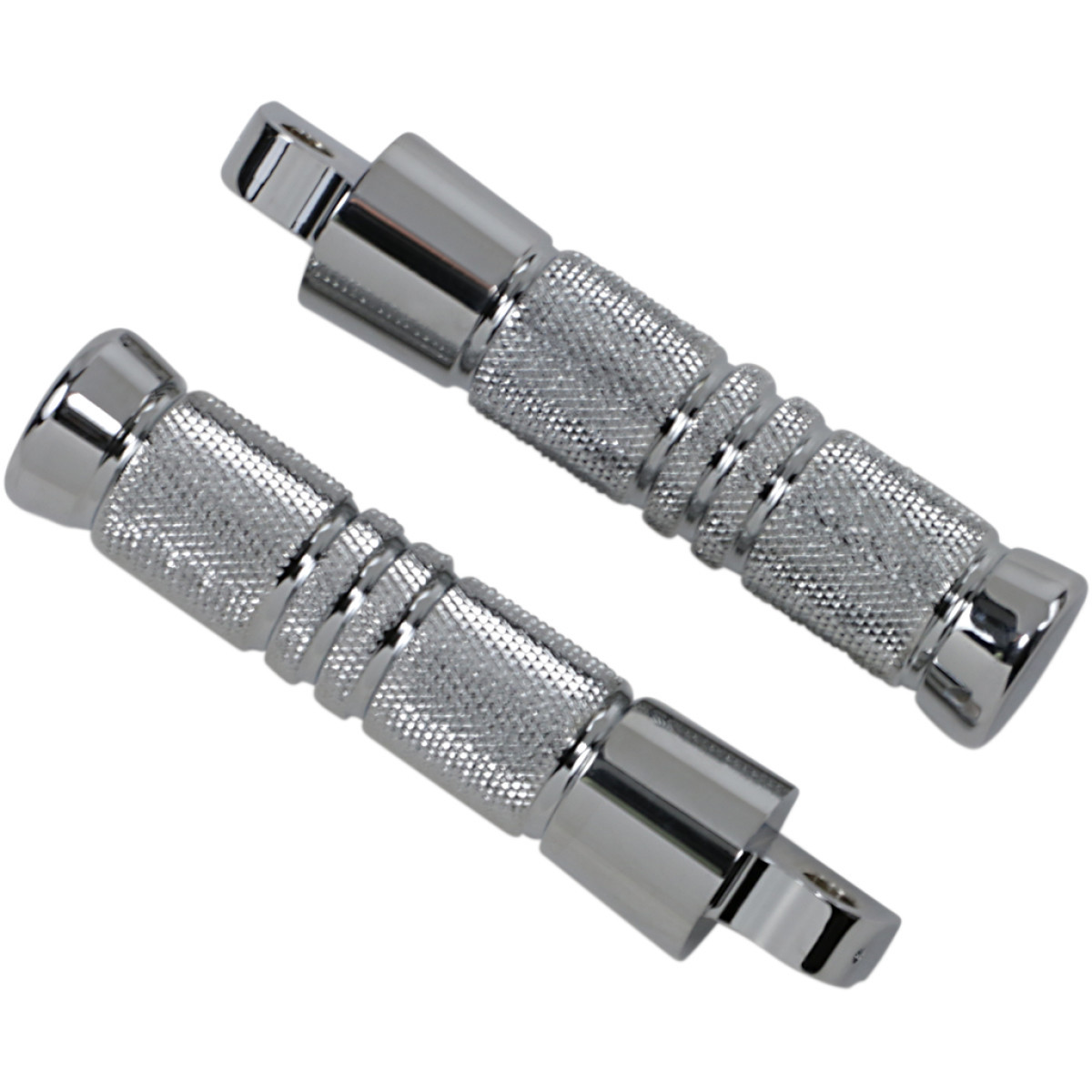 Accutronix #RP111-KGC - Knurled Foot Pegs - Male Mount - Chrome