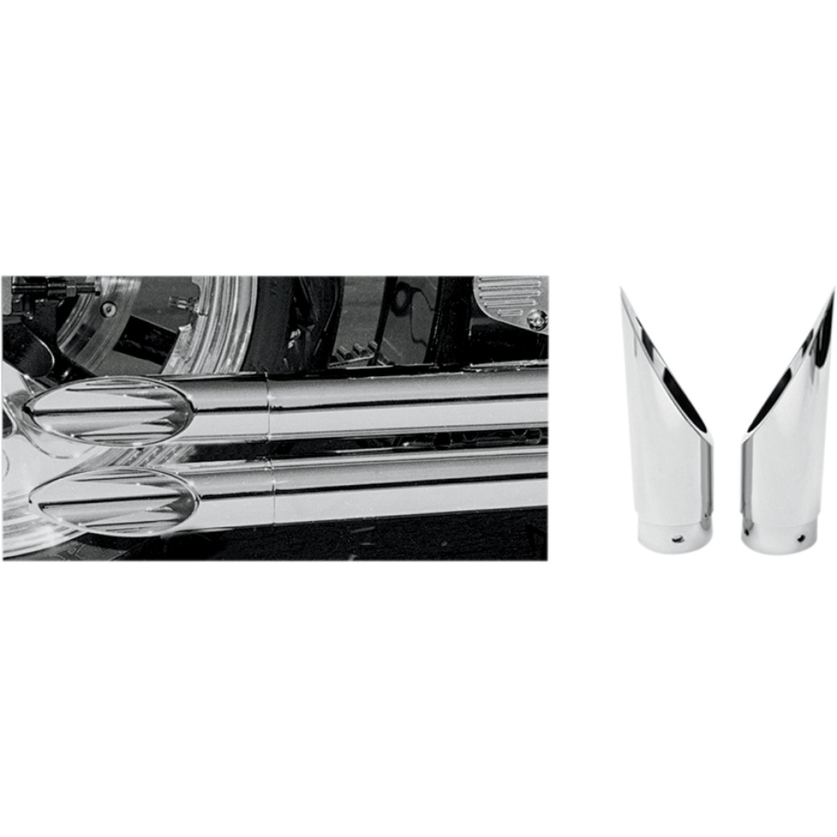 Baron #BA-1100-00 - Family Jewel Exhaust Tip - Chrome - Xtreme Slash