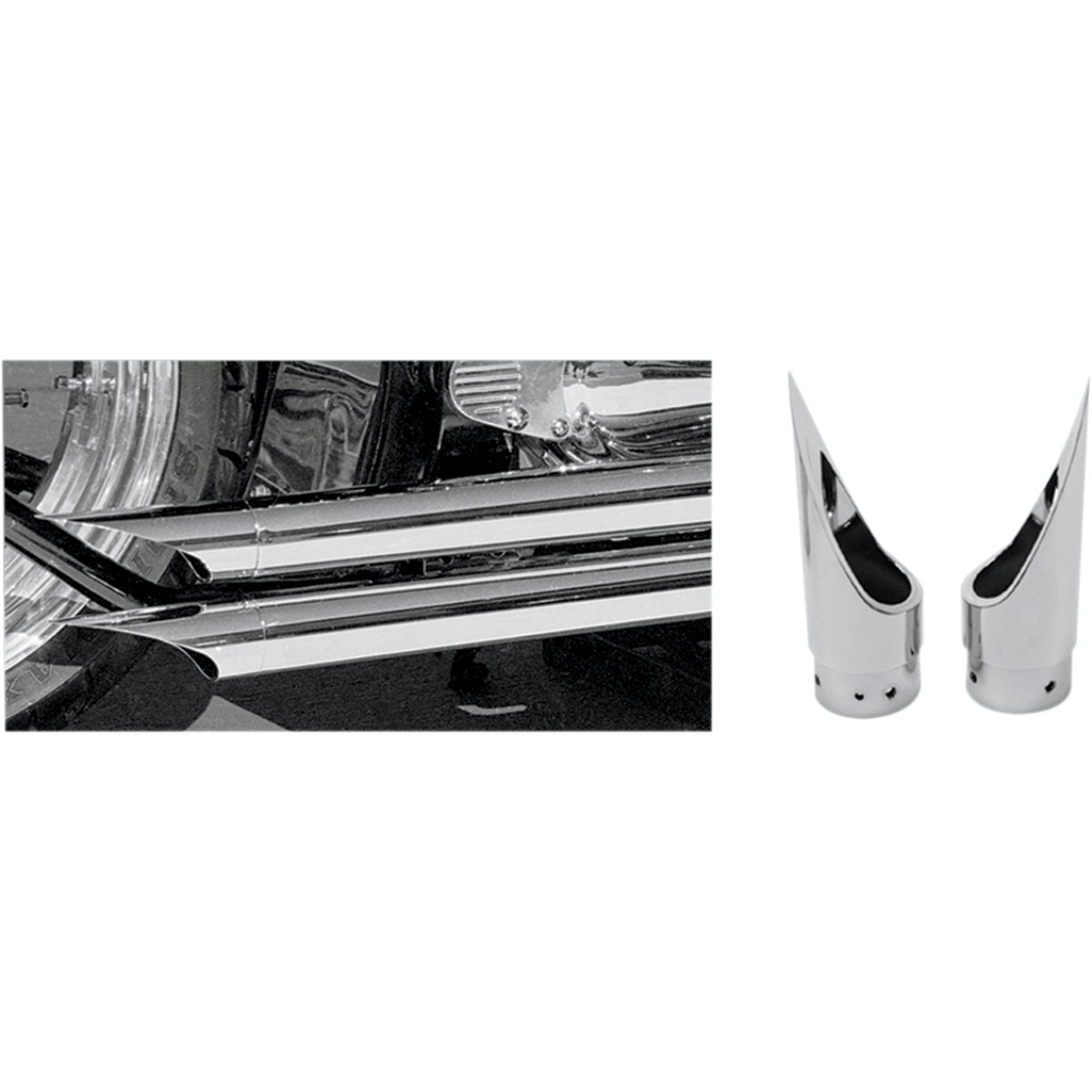 Baron #BA-1100-01 - Family Jewel Exhaust Tip - Chrome - Scalloped