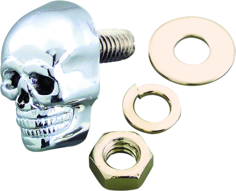 Bikers Choice 491374 Bikers Choice Chrome Skull Kromets 5/8 Long 1/4-20 Stud Ea
