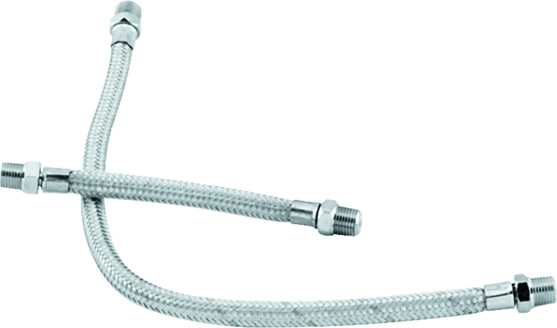 Bikers Choice 493390 Bikers Choice 66-84 Shovelhead Braided Stainless Rocker Box Oil Line Set Replaces H-D 62783-66A