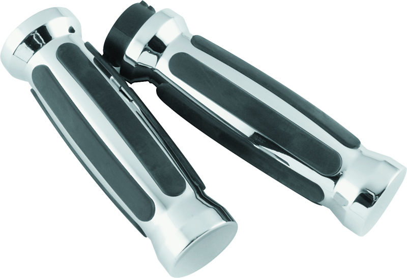 Bikers Choice 498414 Bikers Choice 81-17 XL & Big Twin Dual Cable Chrome & Black Sensation Grips Pr