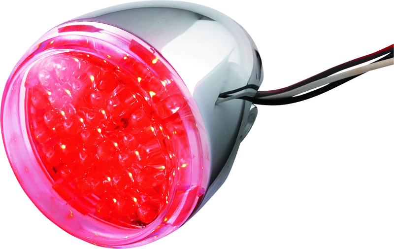 Bikers Choice 493235 Bikers Choice Chrome LED Rear Billet Turn Signal Red Dual Circuit Clear Lens Universal Custom