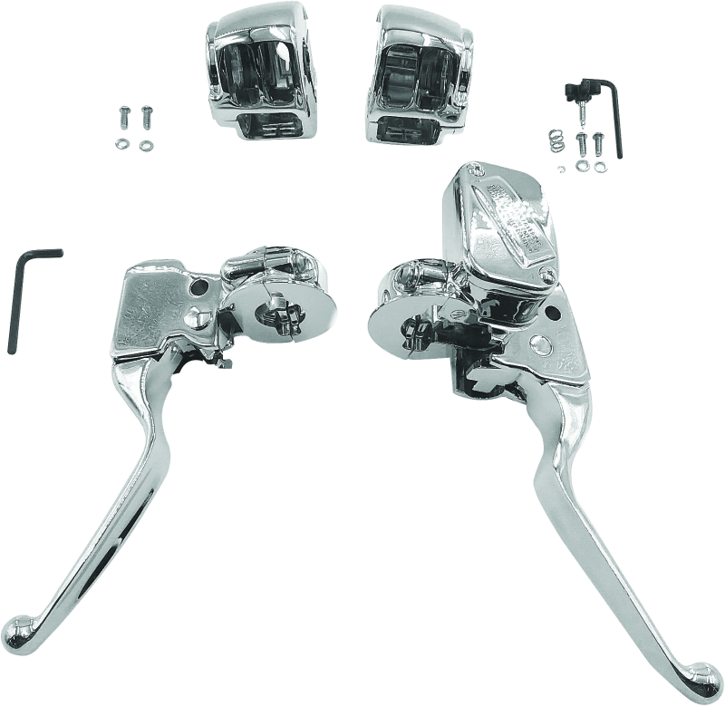 Bikers Choice 601448 Bikers Choice 15-17 Softail Chrome Handlebar Control Kit 1/2 Inch Bore Single Disc